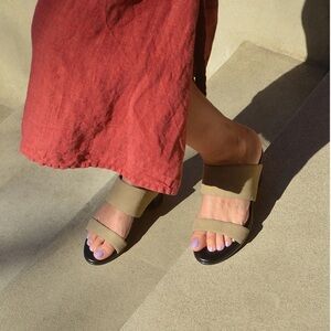 Hopp Studios tan nubuck two-strap sandals 11